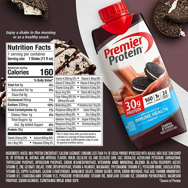 Pack of 15, Premier Protein 30g High Protein Shake