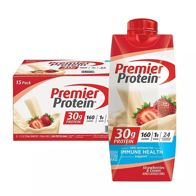 Pack of 15, Premier Protein 30g High Protein Shake