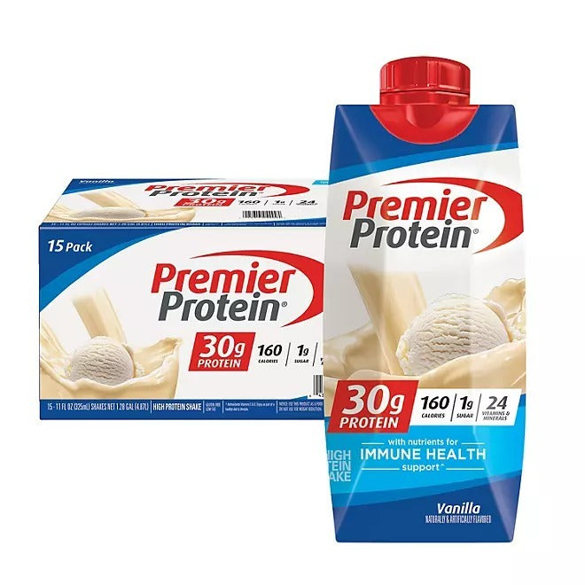 Pack of 15, Premier Protein 30g High Protein Shake